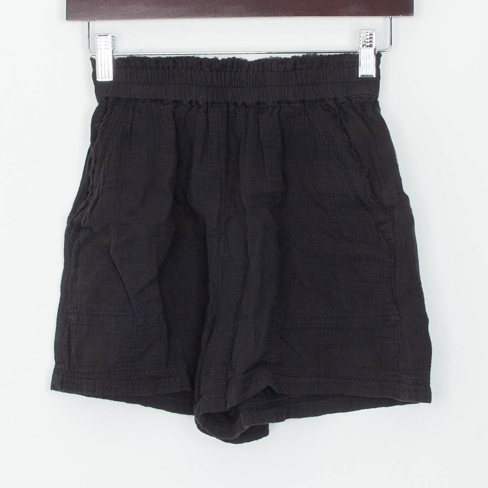 Aerie Womens Gauzy High Waist Shorts Size XXS‎ Black Pockets Beachy Vacation